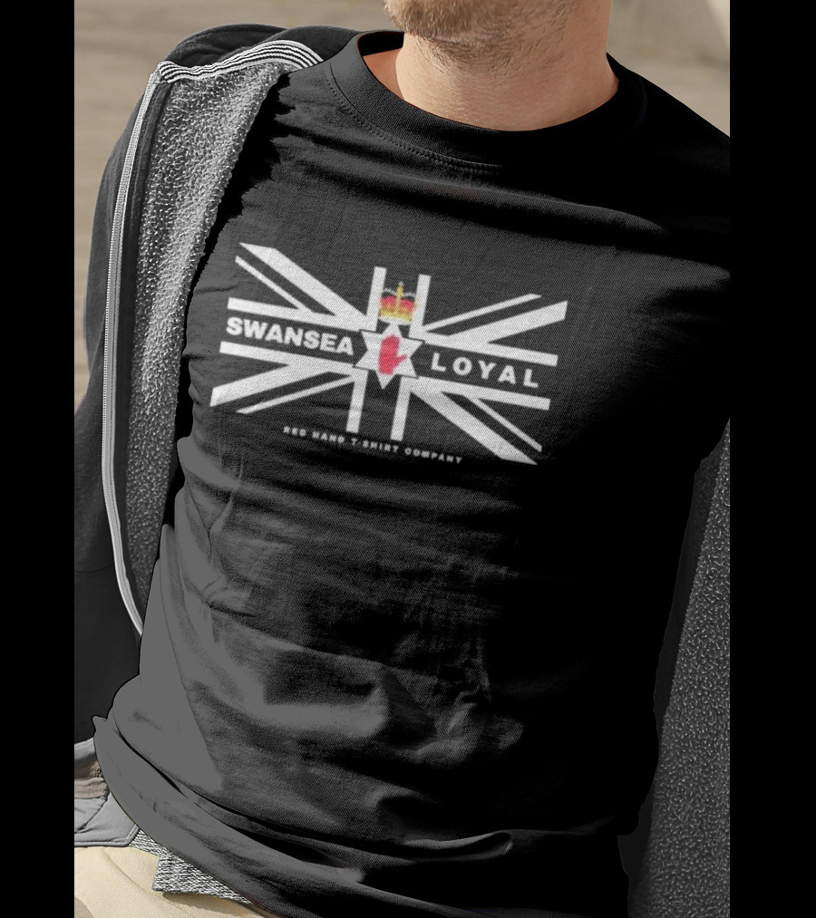 Swansea Loyal Red Hand UK Flag Crown Emblem T-Shirt