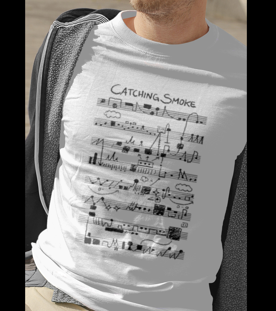 Tectonicromance Catching Smoke Musical Notes And Doodles T-Shirt