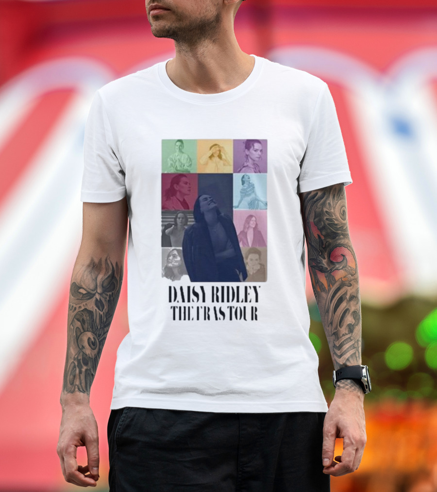 Daisy Ridley The Eras Tour Multicolor Photo Montage T-Shirt