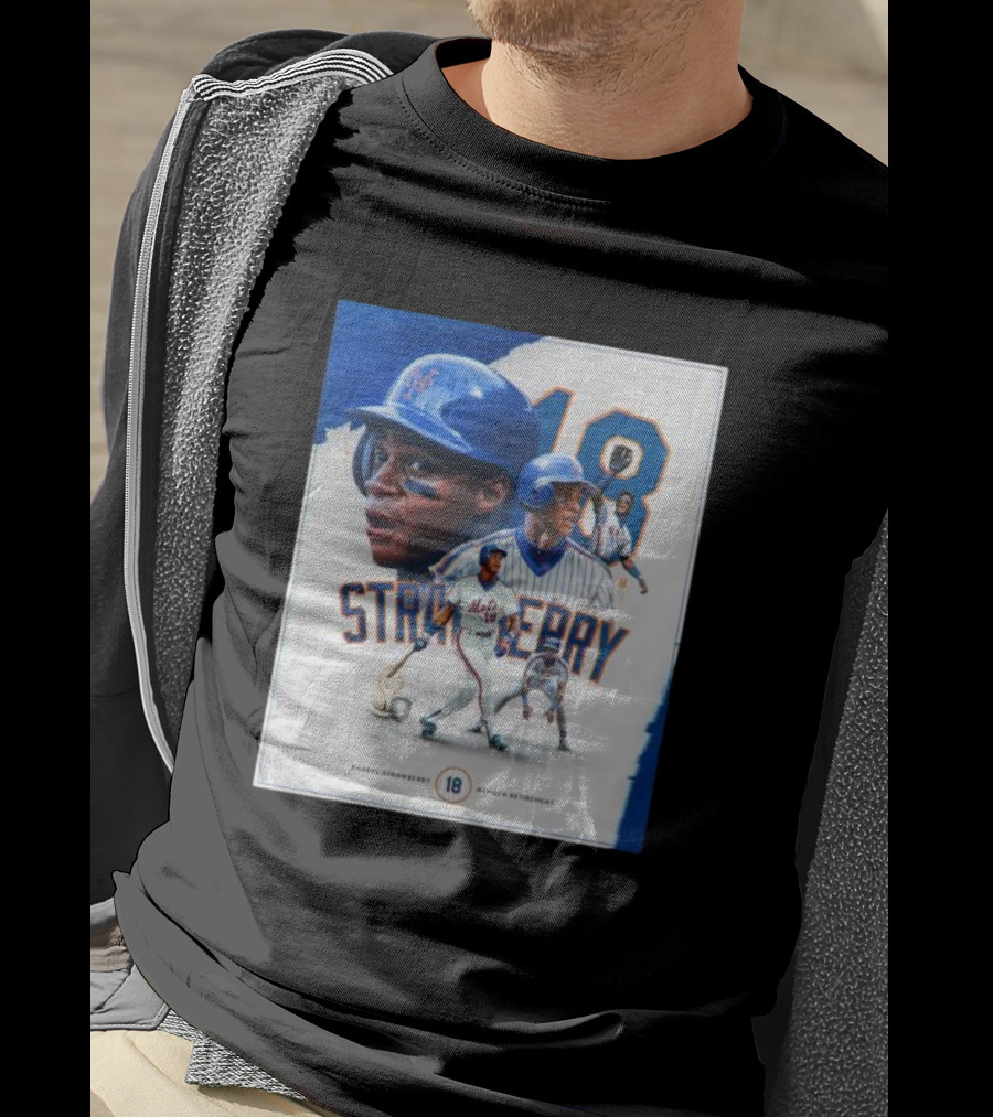 Darryl Strawberry Mets 18 Number Retirement Celebration With Iconic Baseball T-Shirt