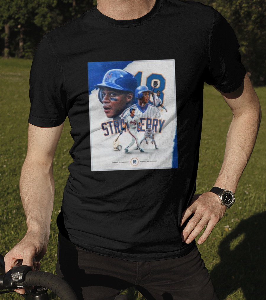 Darryl Strawberry Mets 18 Number Retirement Celebration With Iconic Baseball T-Shirt