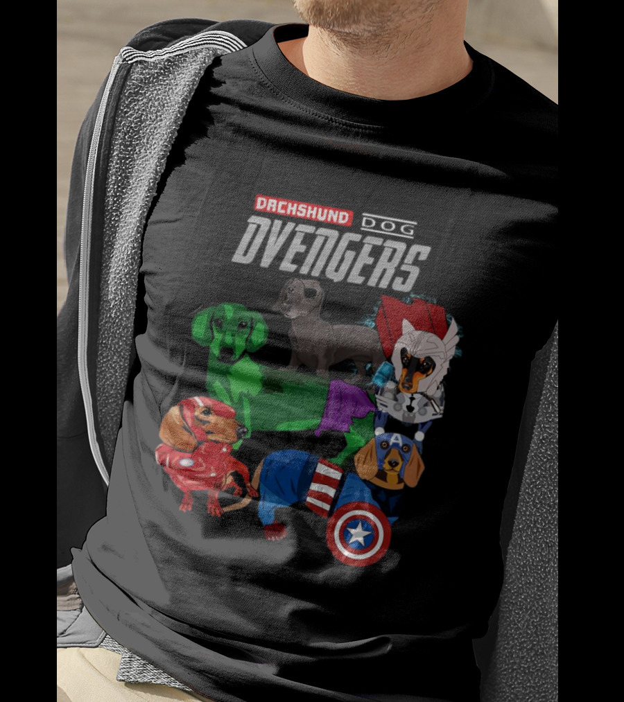 Dachshund Dog Dvengers Marvel-Inspired Hero Dogs T-Shirt
