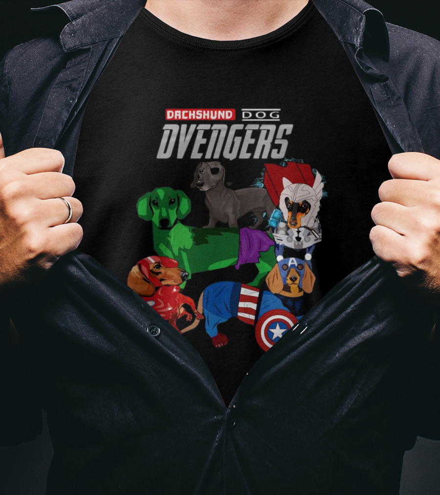 Dachshund Dog Dvengers Marvel-Inspired Hero Dogs T-Shirt