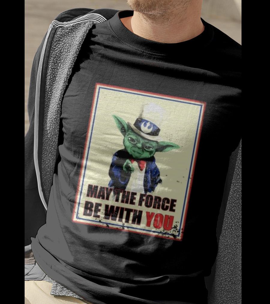 Baby Yoda May The Force Be With You Uncle Sam T-Shirt