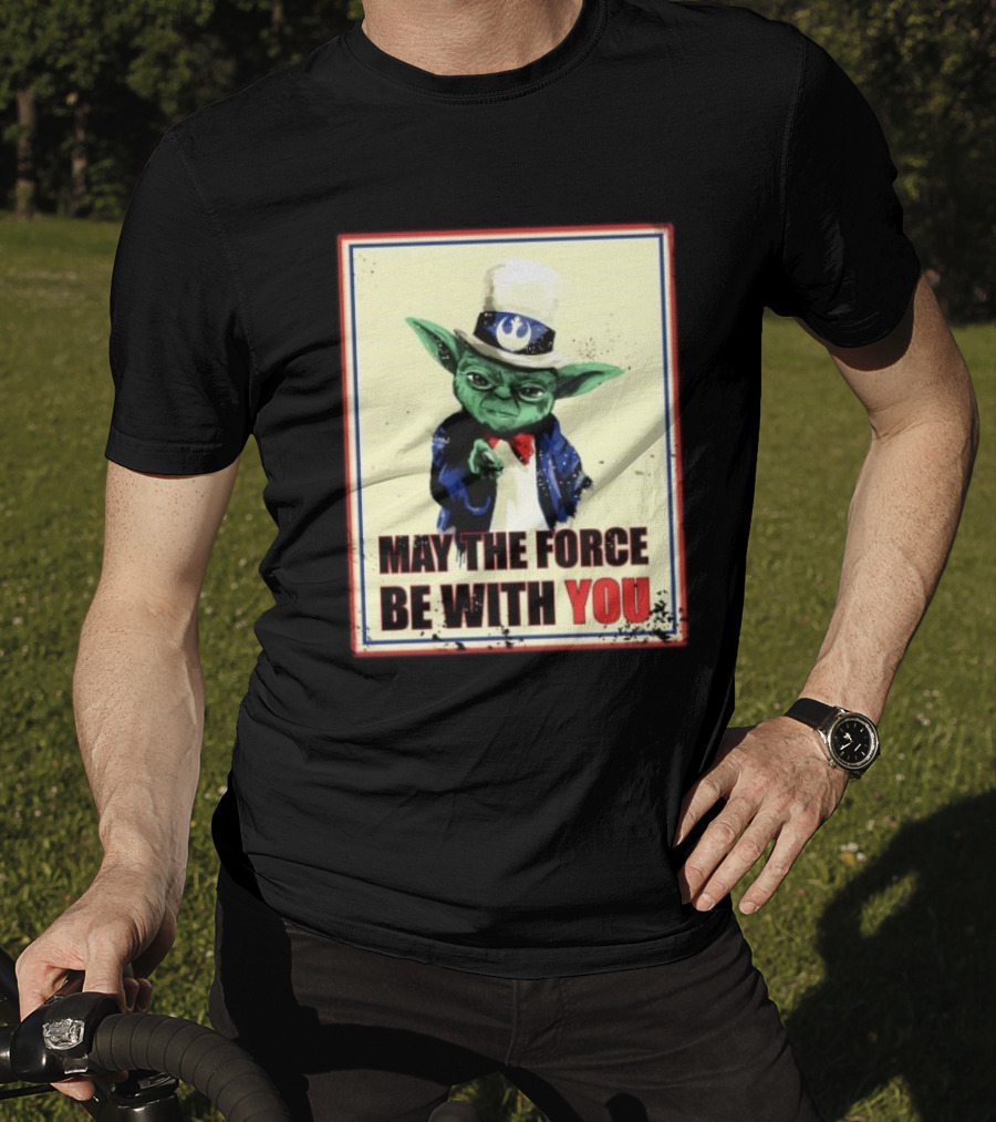 Baby Yoda May The Force Be With You Uncle Sam T-Shirt