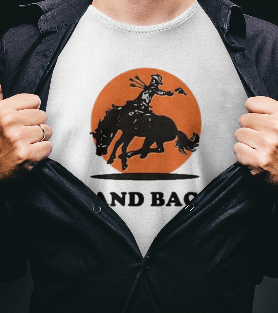 Krime Land Back Cowboy Silhouette With Orange Circle T-Shirt