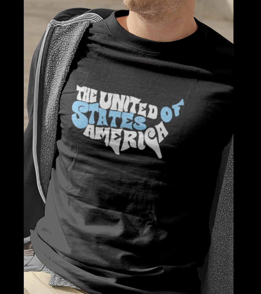The United States Of America Vintage Map Design Typography T-Shirt
