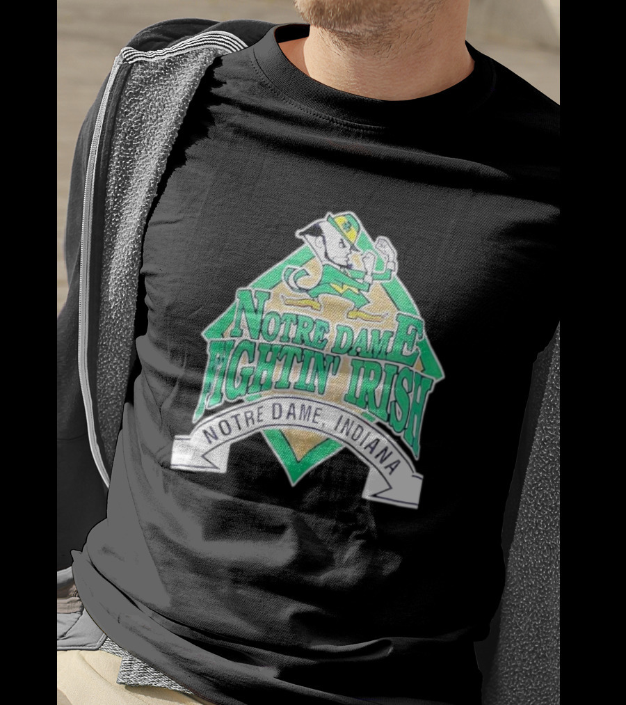 Notre Dame Fightin Irish Notre Dame Indiana Logo With Leprechaun T-Shirt