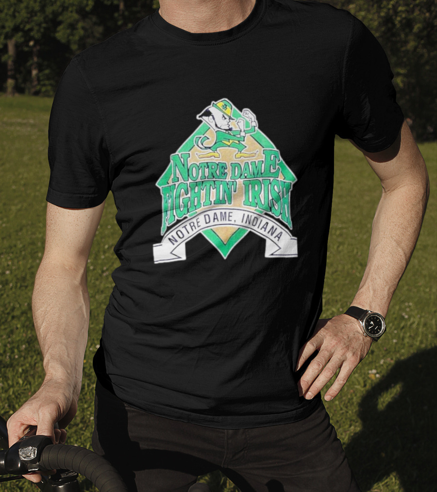 Notre Dame Fightin Irish Notre Dame Indiana Logo With Leprechaun T-Shirt