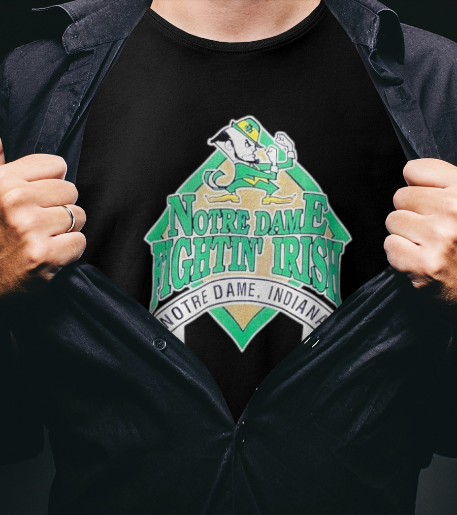 Notre Dame Fightin Irish Notre Dame Indiana Logo With Leprechaun T-Shirt