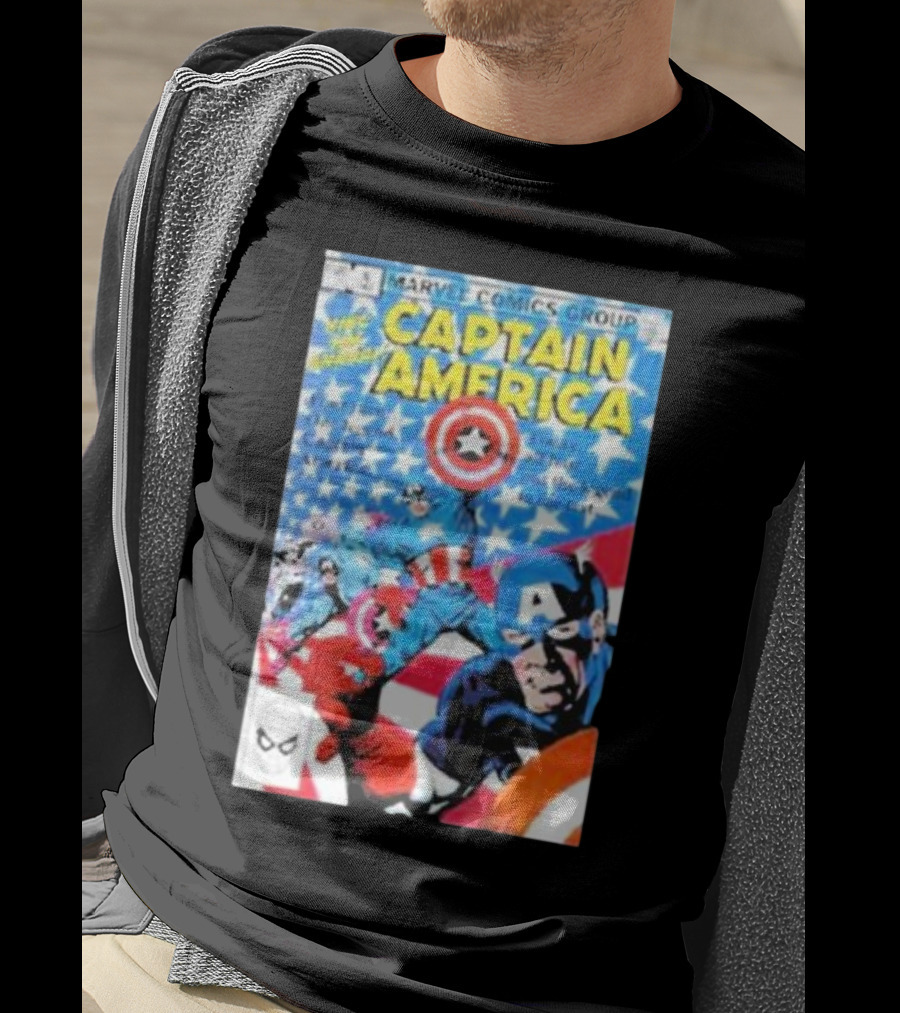 Marvel Comics Group Captain America Vintage Cover Rockofftrade Merch T-Shirt