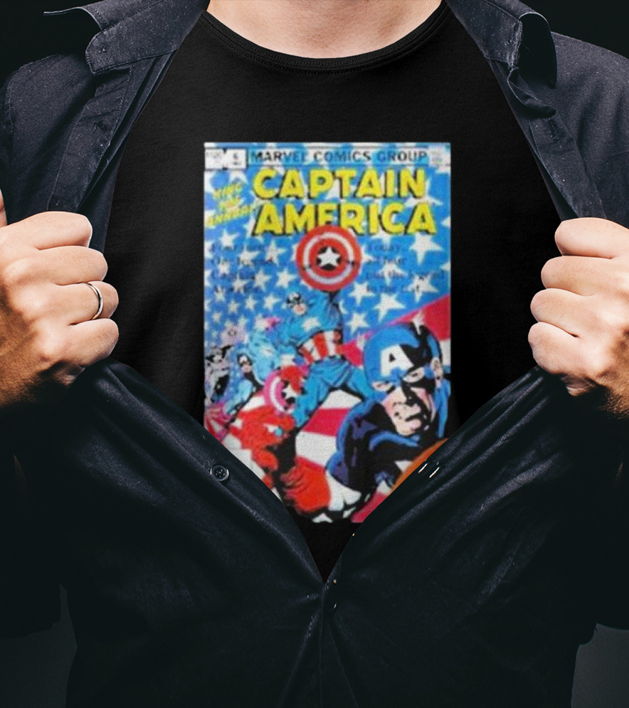 Marvel Comics Group Captain America Vintage Cover Rockofftrade Merch T-Shirt