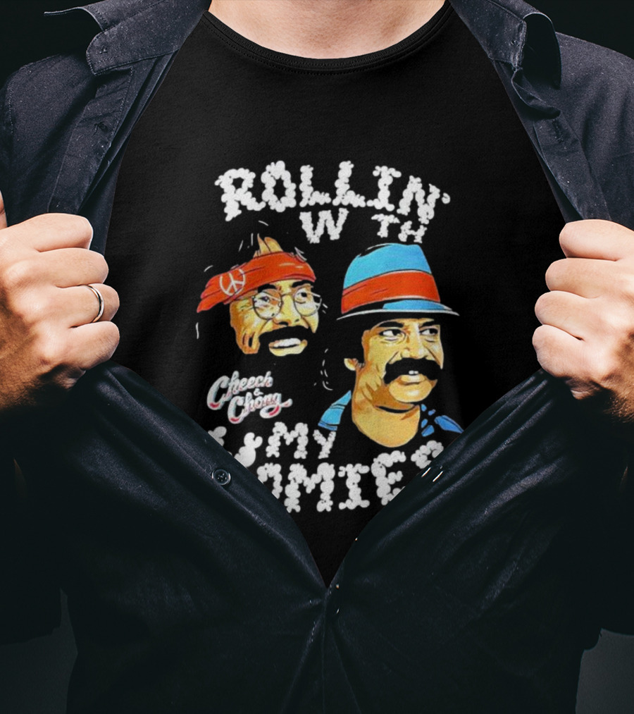 Rollin With My Homies Cheech Chong Retro Comedy Duo Iconic Look T-Shirt