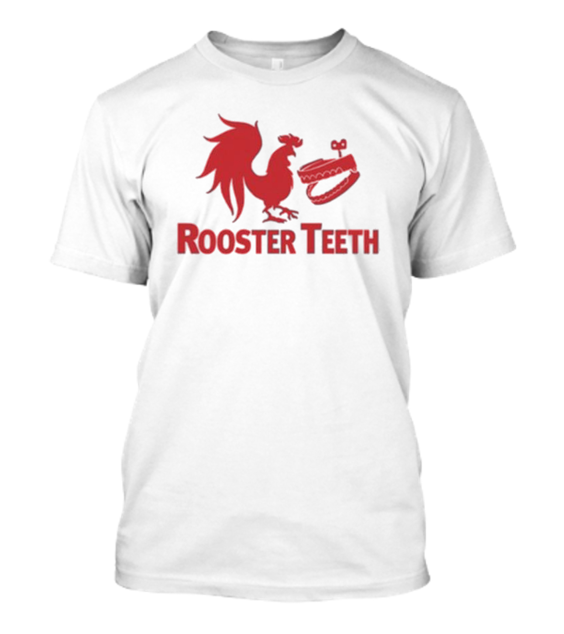 Rooster Teeth Red Rooster And Wind-Up Chattering Teeth T-Shirt