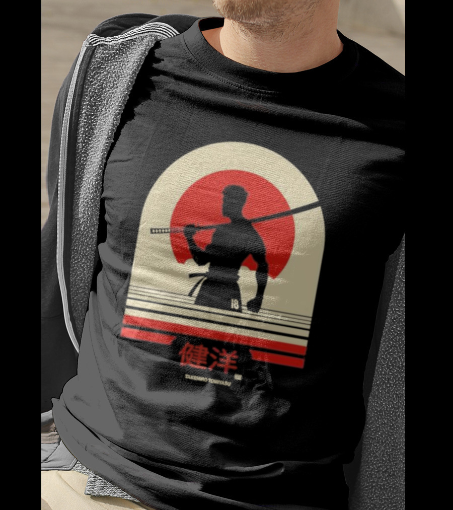 TAKEHIRO TOMIYASU 18 Retro Japanese Samurai T-Shirt