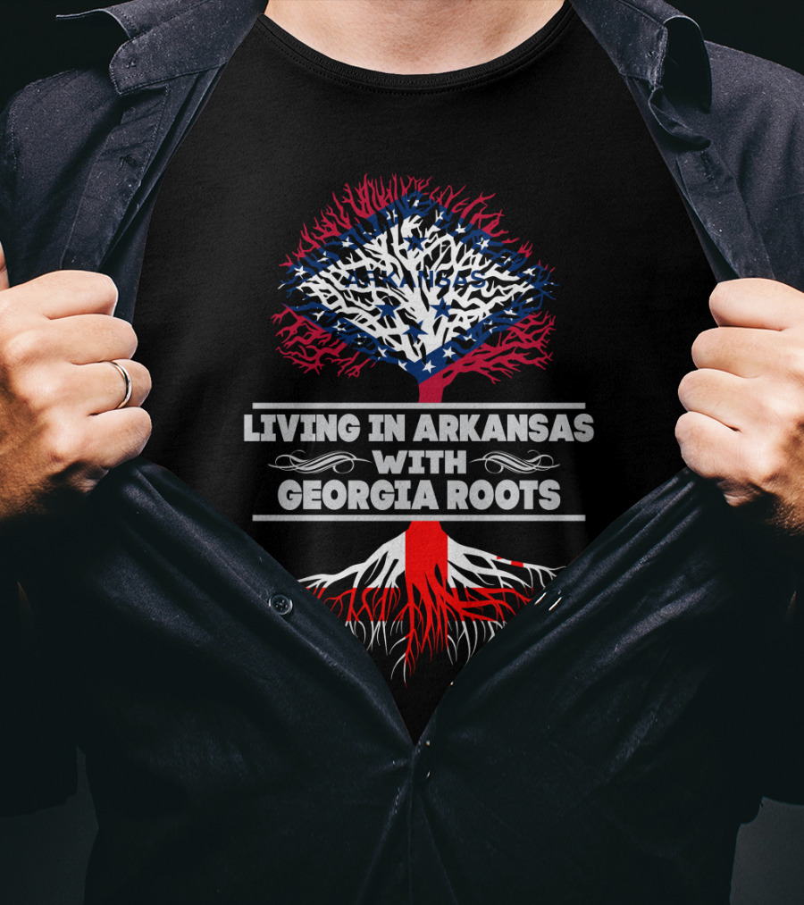 Discover Your Deep Southern Heritage: Living In Arkansas With Georgia Roots Connection T-Shirt