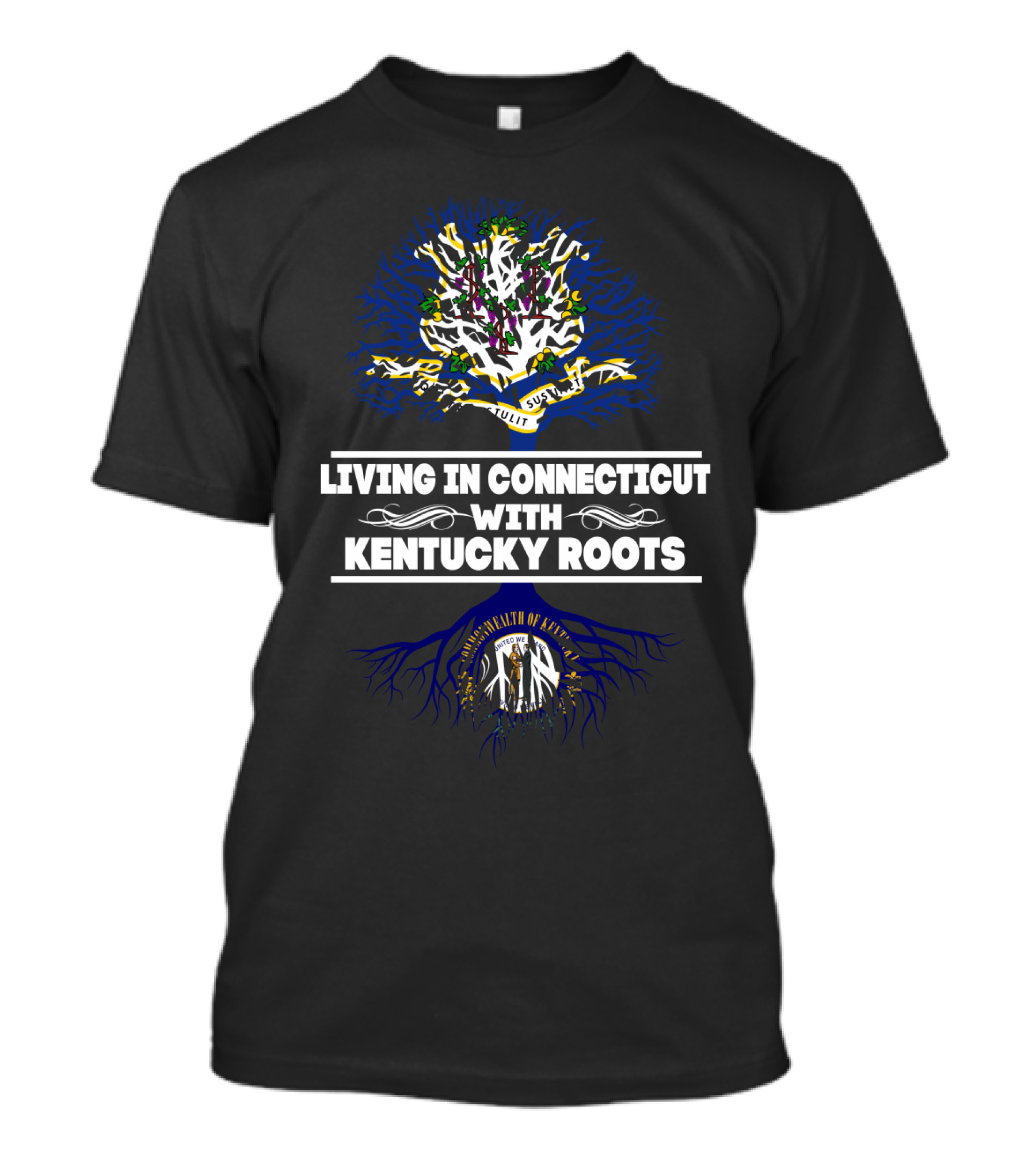 Living In Connecticut With KENTUCKY Roots Commonwealth Connection Tree T-Shirt