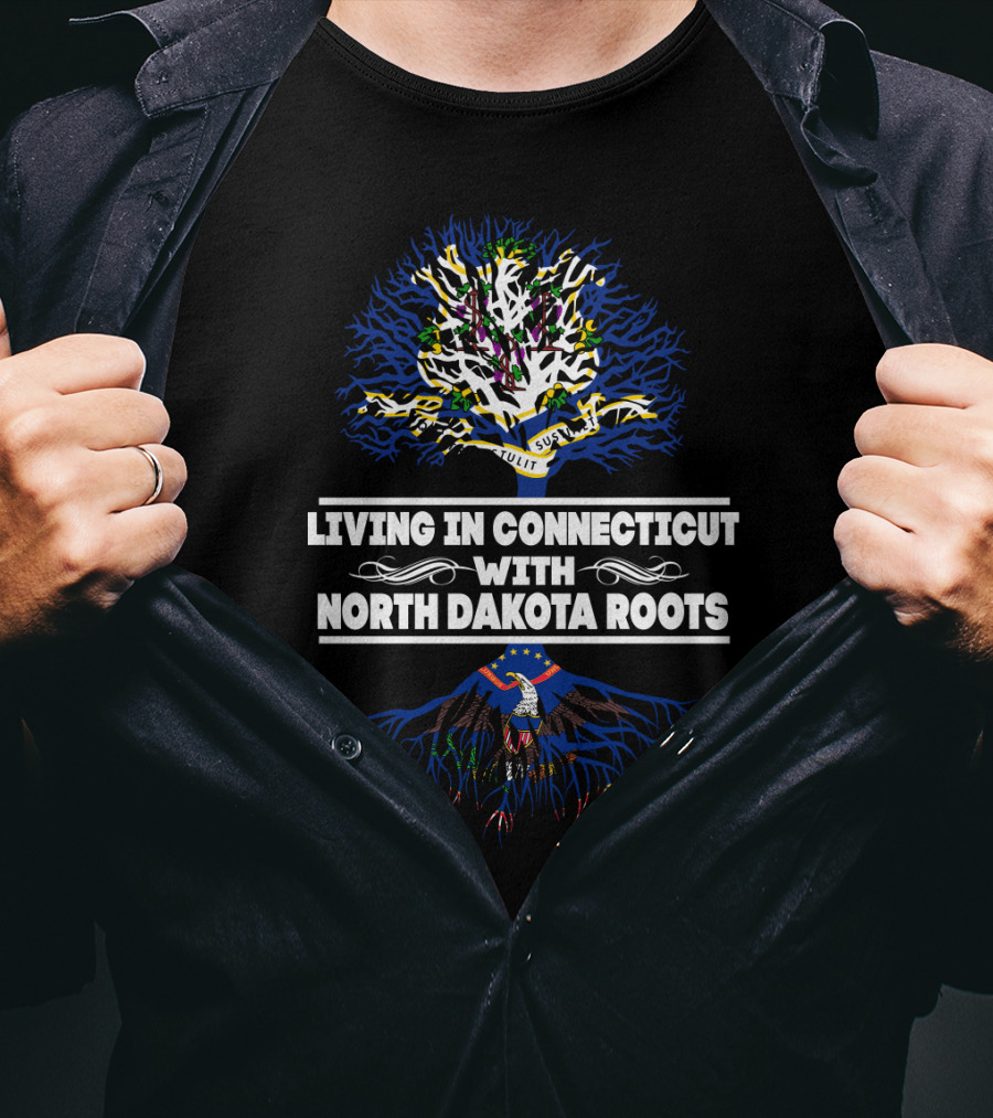 Living In Connecticut With Deep North Dakota Roots Embracing State Heritage Symbols T-Shirt