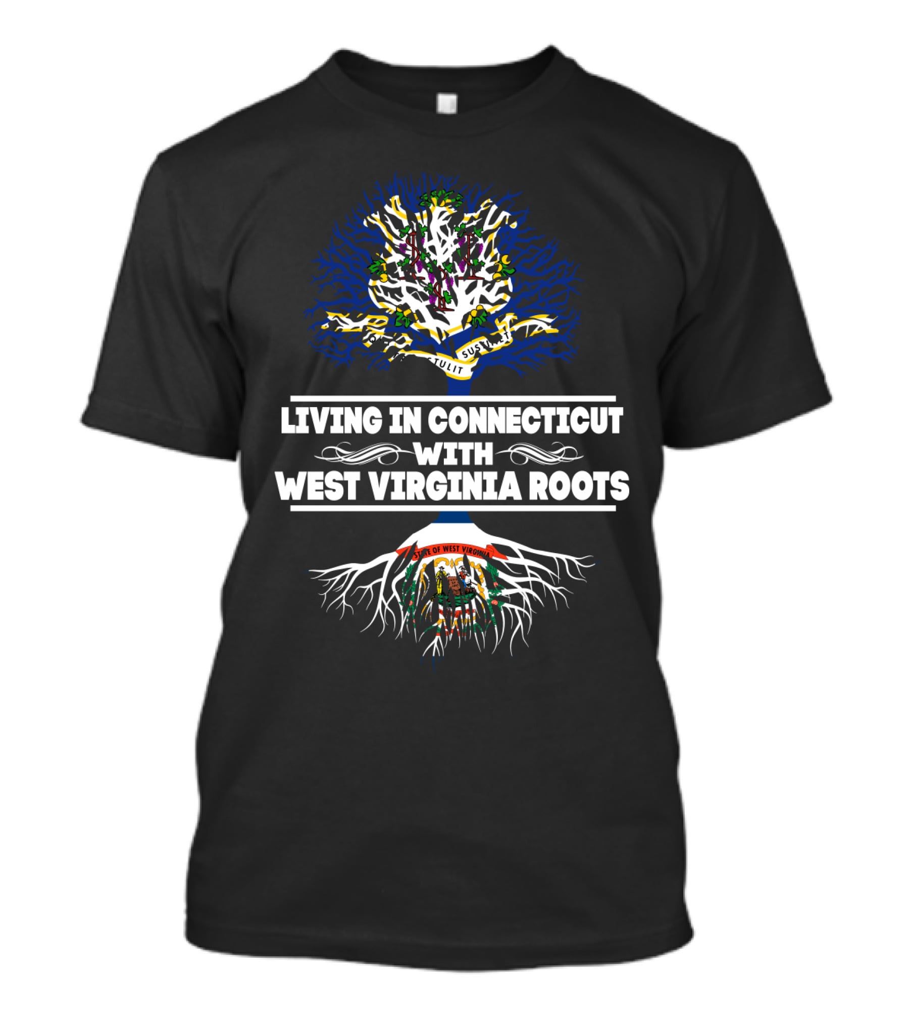 Connecticut Home West Virginia Heritage Tree T-Shirt