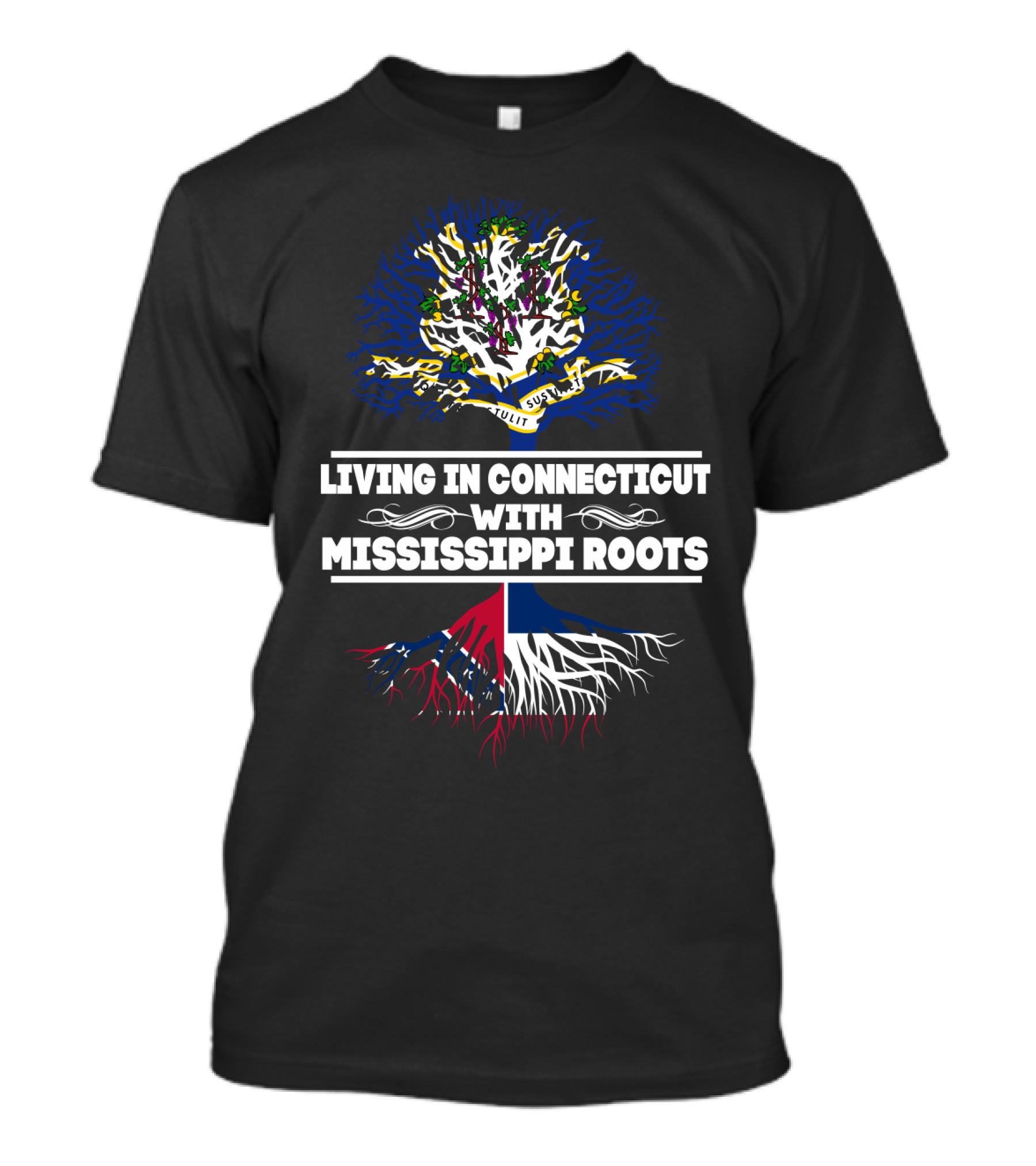 Connecticut Living Deep Mississippi Heritage Roots Tree T-Shirt