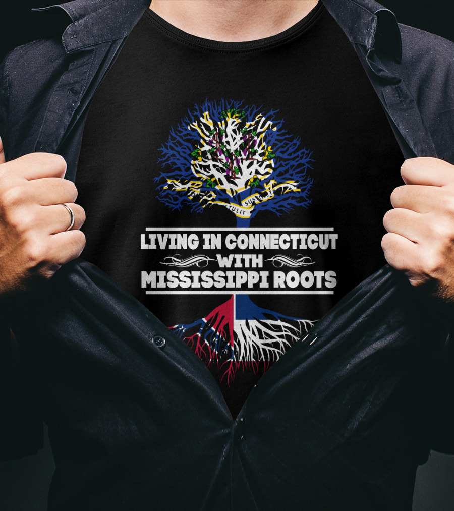 Connecticut Living Deep Mississippi Heritage Roots Tree T-Shirt
