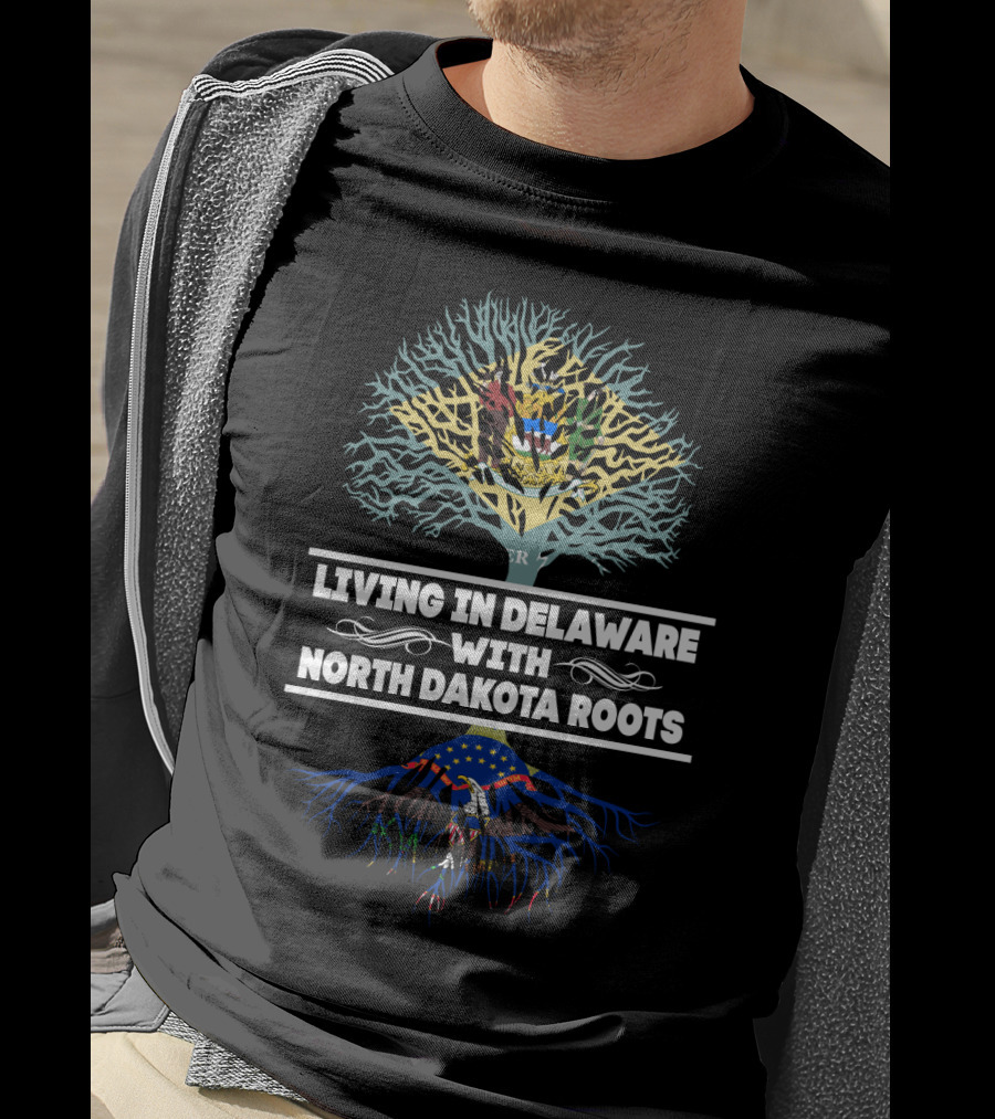 Delaware Living With Deep North Dakota Roots Family Tree Representation T-Shirt