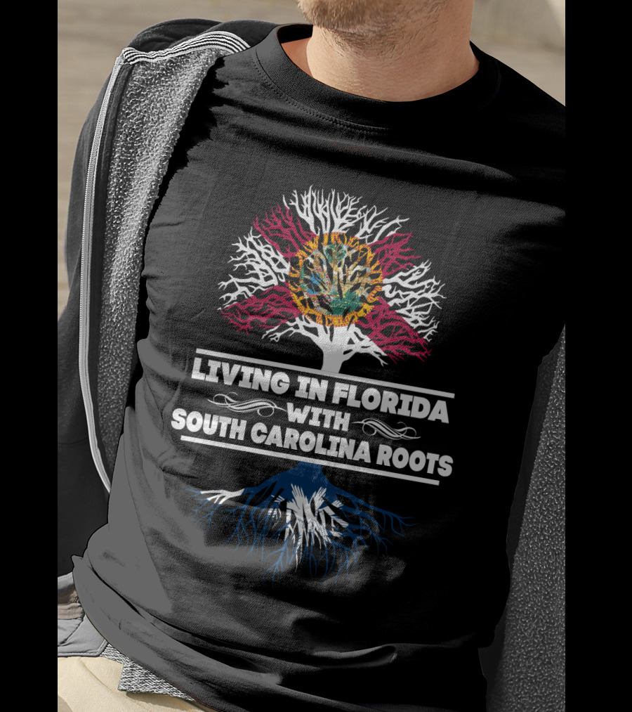 Florida Tree With South Carolina Roots Design Featuring State Flag Influence T-Shirt