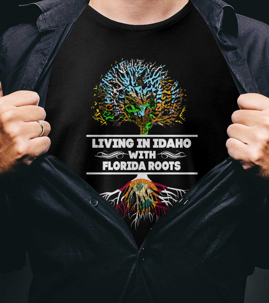 Idaho Life With Deep Florida Heritage Tree T-Shirt