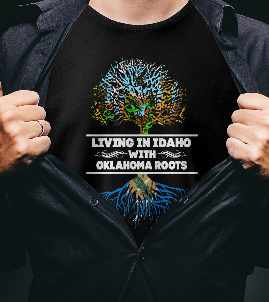 Living In Idaho With Oklahoma Roots Vibrant Tree T-Shirt