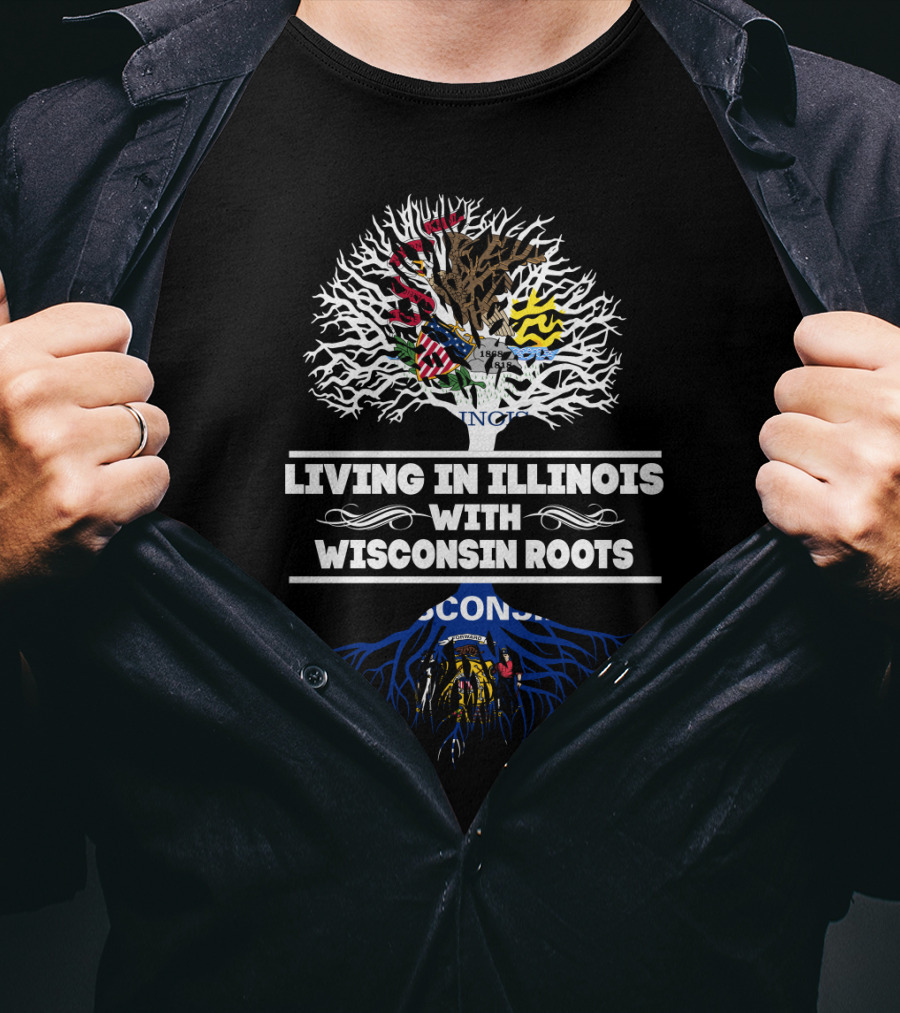 Illinois Roots Wisconsin Heritage State Tree T-Shirt