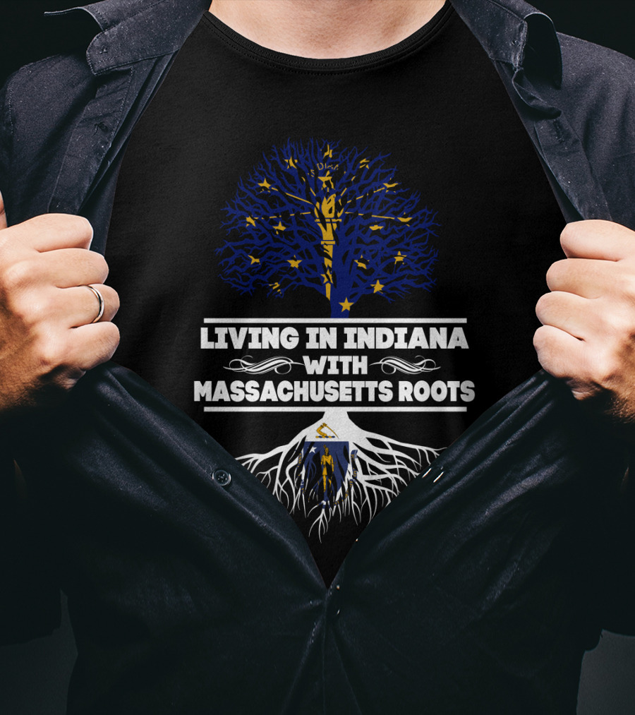 Indiana And Massachusetts Symbolic Heritage: Living Roots T-Shirt
