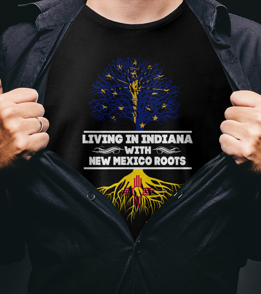 Embracing Indiana Life With Deep New Mexico Heritage Symbolism T-Shirt