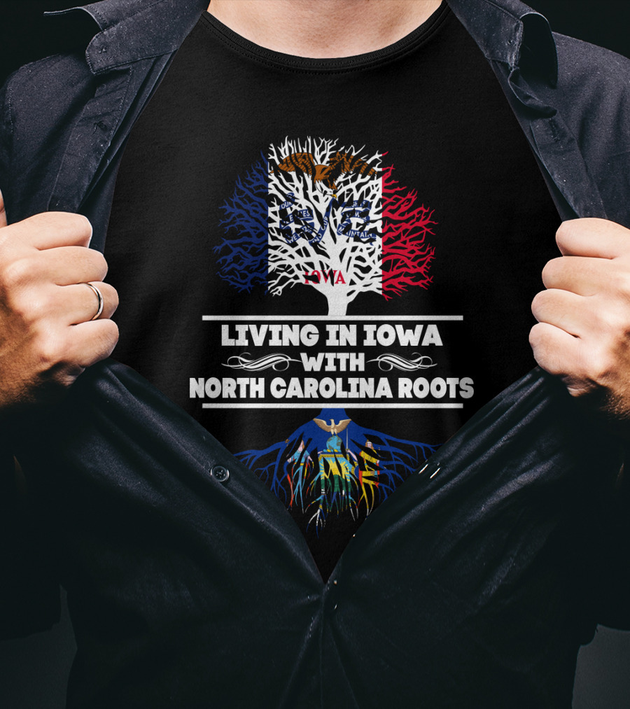 Iowa Pride Meets North Carolina Heritage Tree T-Shirt