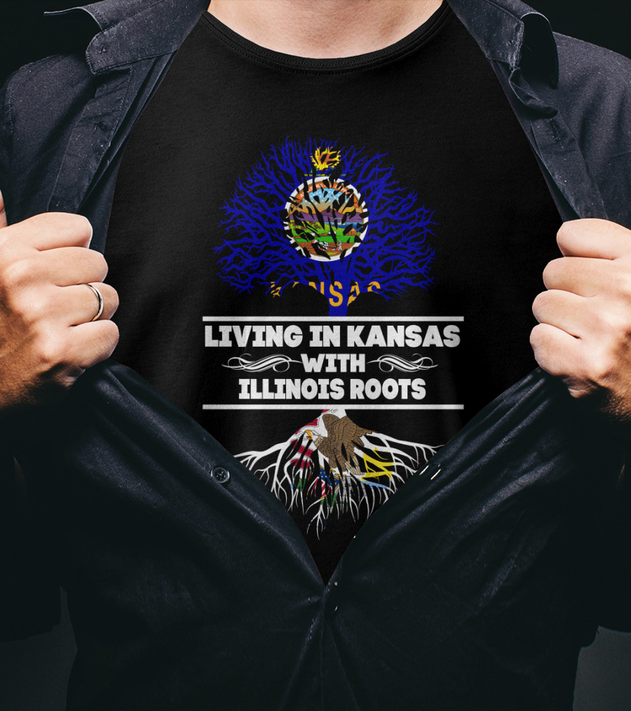 Kansas Heritage With Illinois Connection: Embracing Roots Through State Symbols T-Shirt