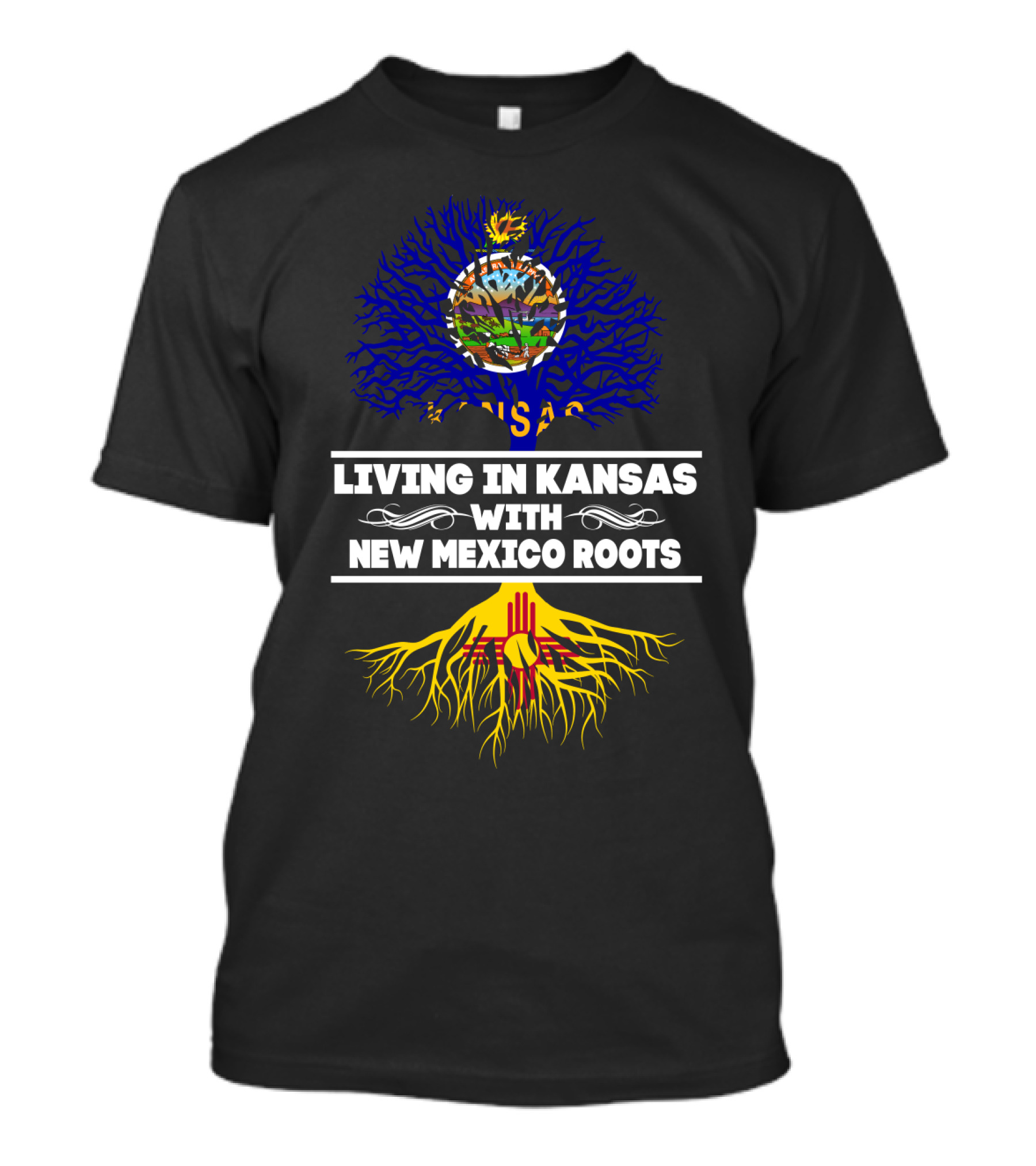 Kansas Life New Mexico Heritage Tree With State Flags T-Shirt