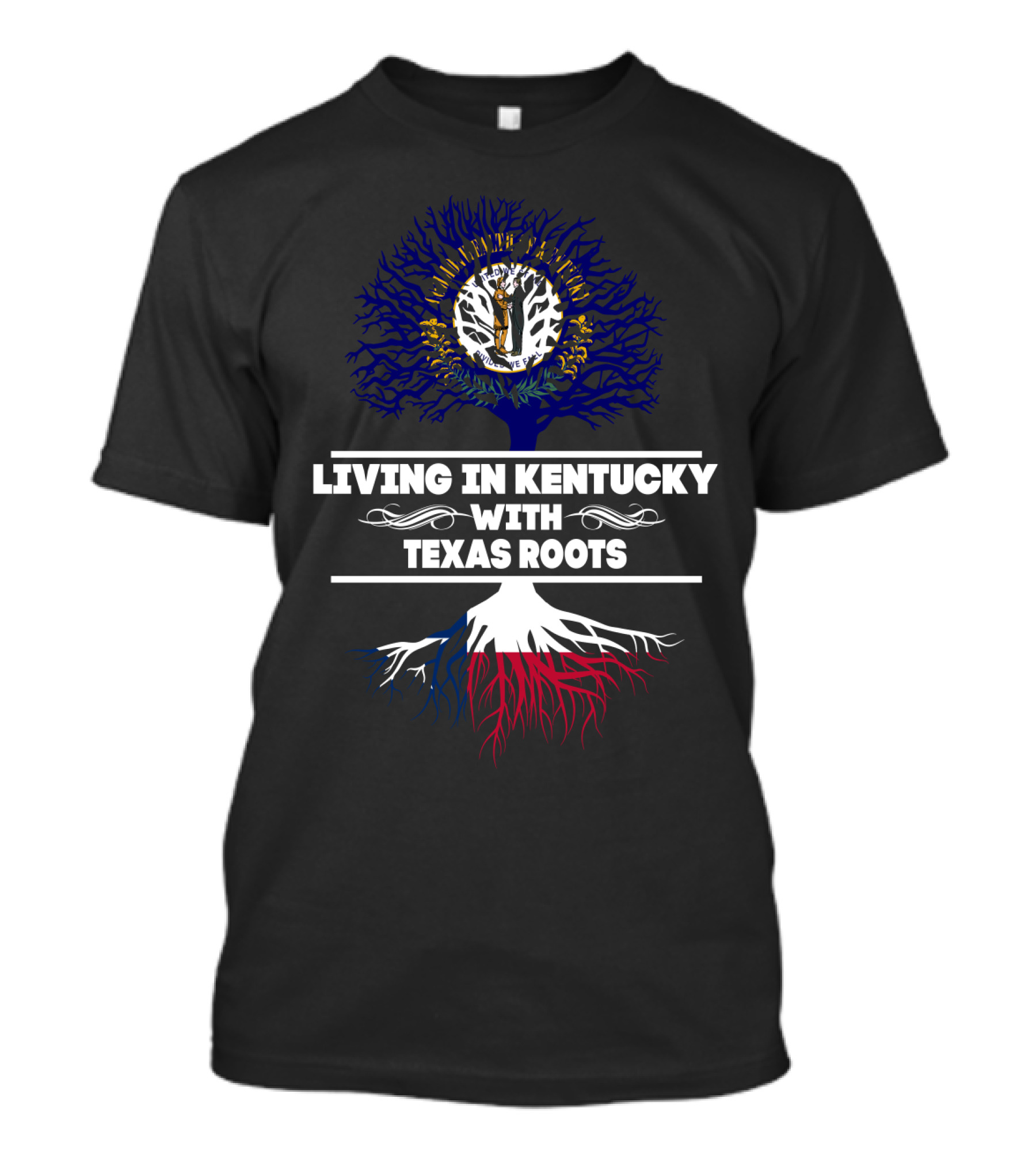 Kentucky Life Texas Heritage Tree With State Flags T-Shirt