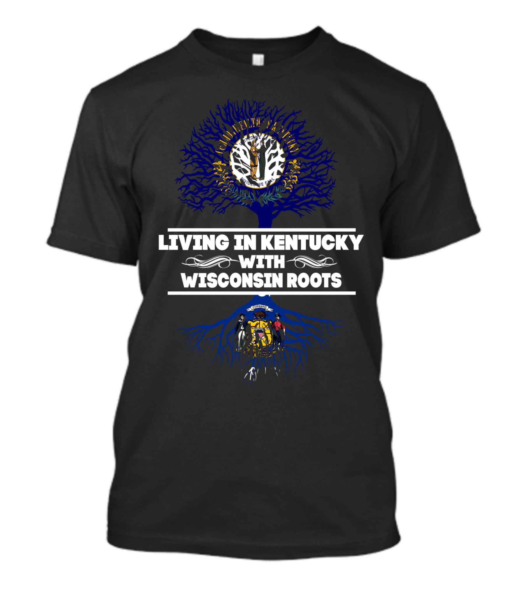 Kentucky Residence Embracing Wisconsin Heritage With State Emblems And Iconic Tree Motif T-Shirt