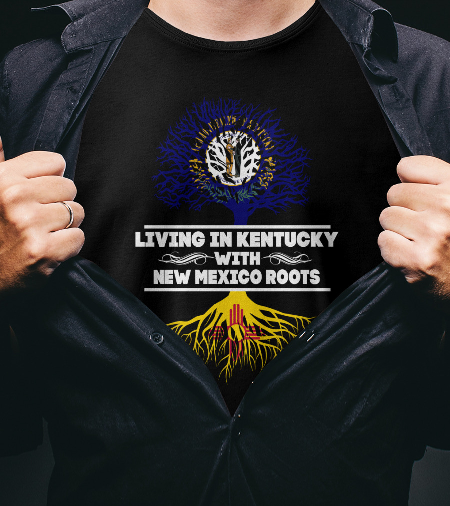 Living In Kentucky With New Mexico Roots Zia Symbol Tree T-Shirt