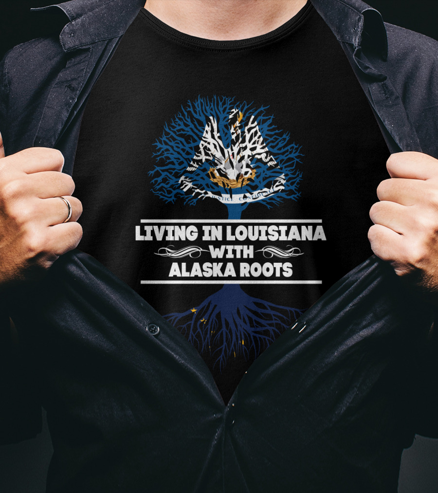 Louisiana Living Alaska Roots Louisiana State Pelican Tree T-Shirt