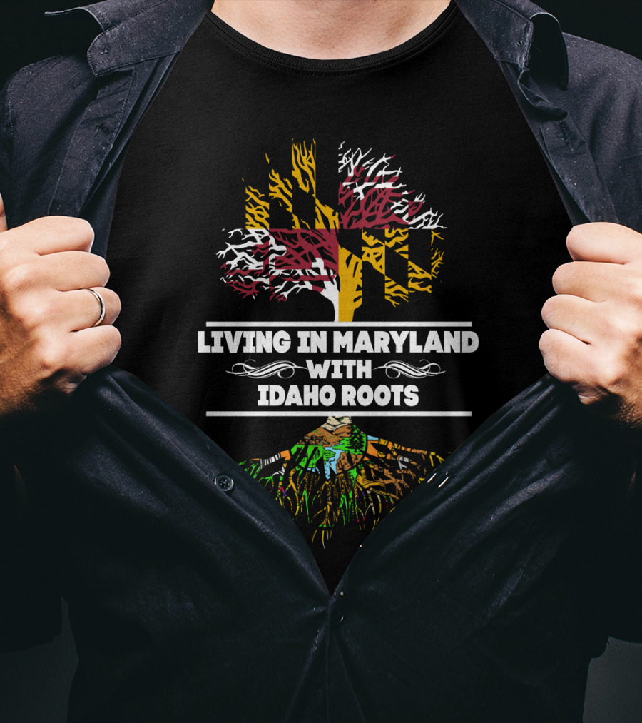 Maryland Pride And Idaho Heritage United In Bold Tree T-Shirt