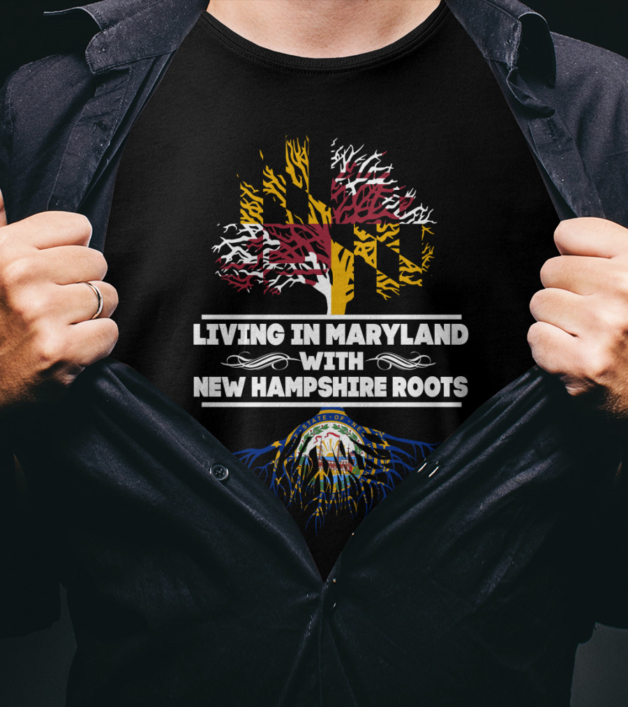 Maryland Tree With New Hampshire Roots And State Seal T-Shirt