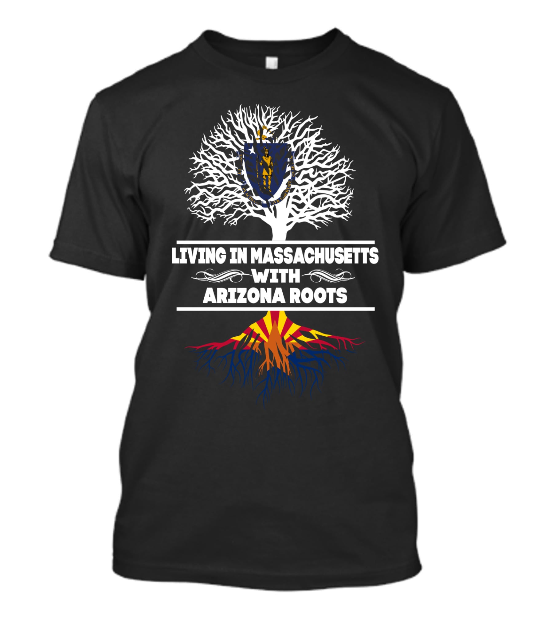 Celebrating New England And Southwestern Heritage: Massachusetts Life And Arizona Ancestry Fusion T-Shirt