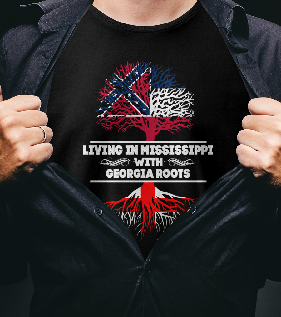 Mississippi State Flag Tree Symbolizing Georgia Roots Connection T-Shirt
