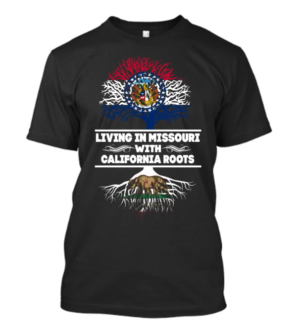 Missouri Living With Deep California Roots Flag Tree T-Shirt