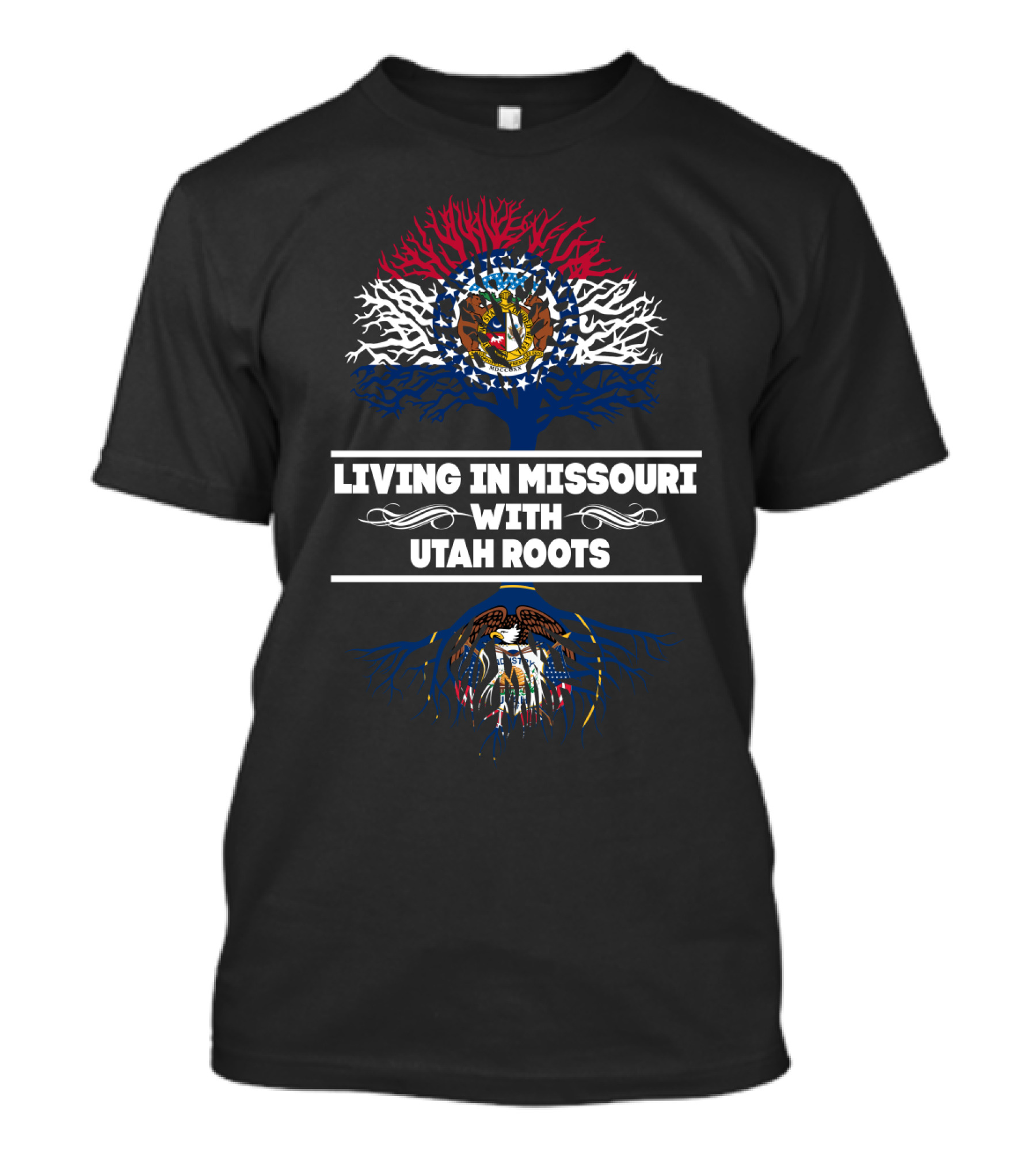 Missouri And Utah State Pride Tree Design Family Heritage Connection T-Shirt