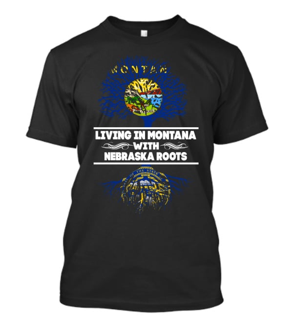 Montana Living Nebraska Roots Tree With State Seal Graphics T-Shirt