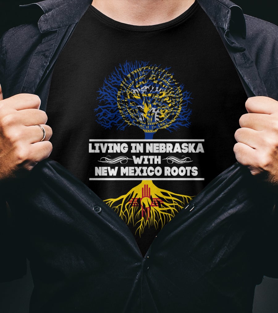 Nebraska Heritage With New Mexico Origins: State Seal And Zia Symbol Tree T-Shirt