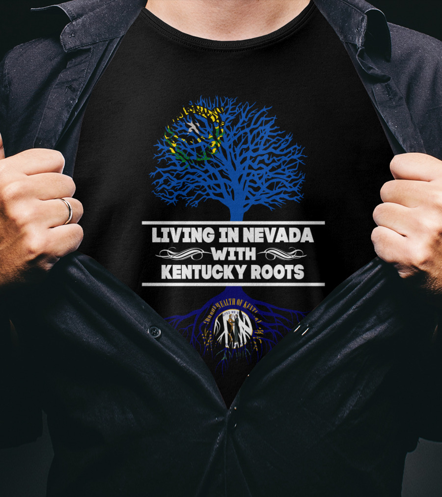 Nevada Living With Deep Kentucky Heritage Featuring State Tree And Seal T-Shirt