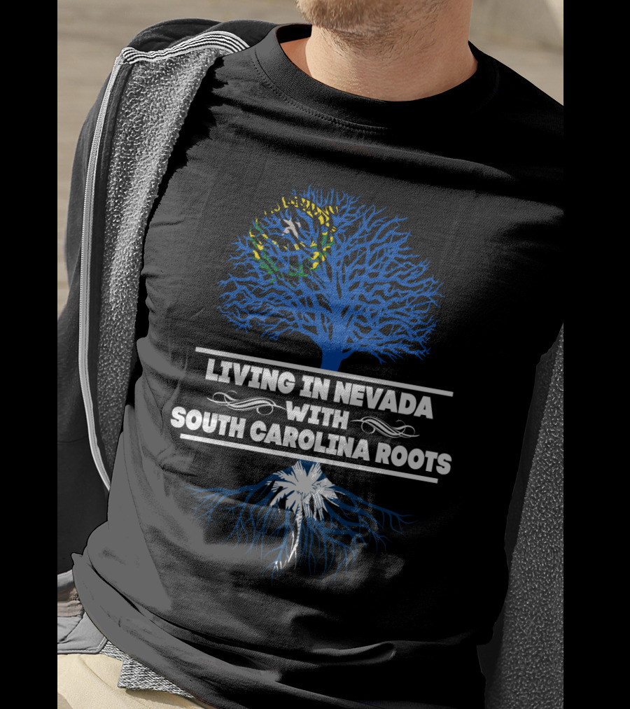 Nevada Living South Carolina Roots Blue Tree Flag T-Shirt