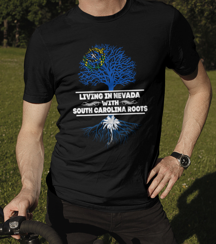 Nevada Living South Carolina Roots Blue Tree Flag T-Shirt